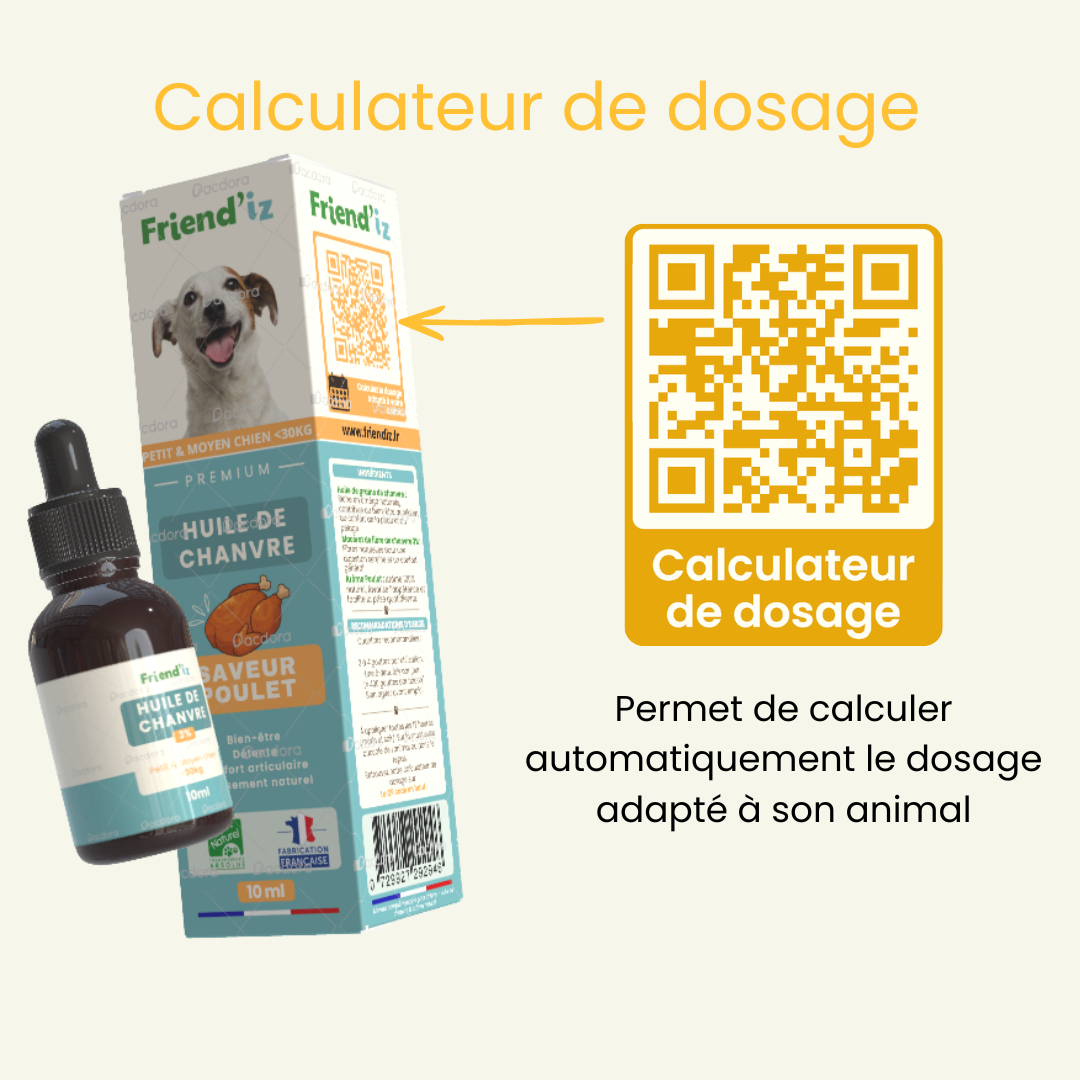 Huile de chanvre / Petit & Moyen chien