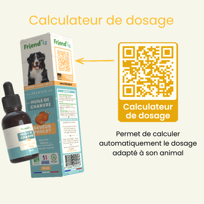 Huile de chanvre Grand chien +30kg · saveur poulet