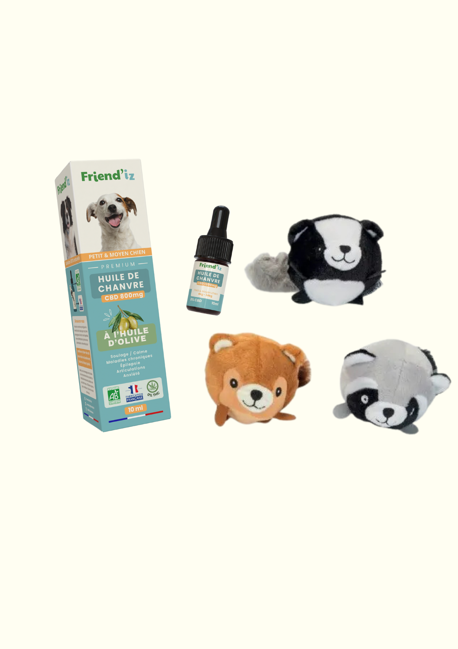 Offre limitée huile CBD petit/ moyen chien + jouet