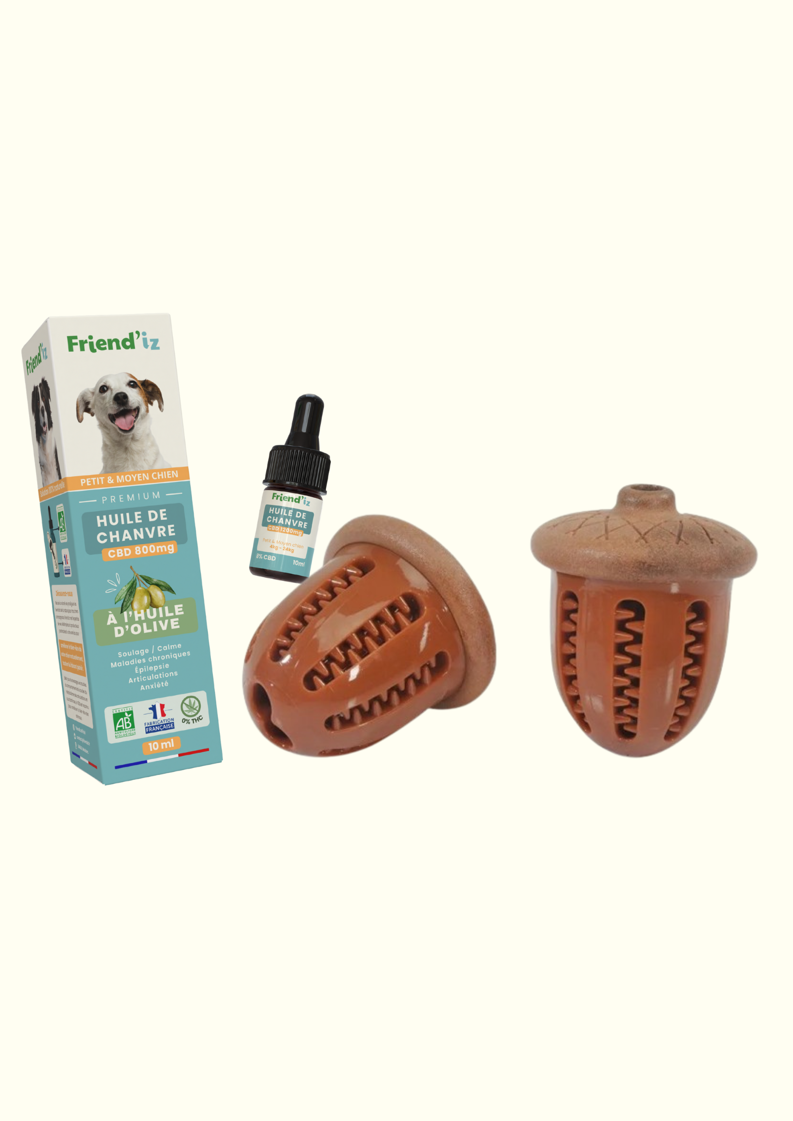 Offre limitée huile CBD petit/ moyen chien + jouet